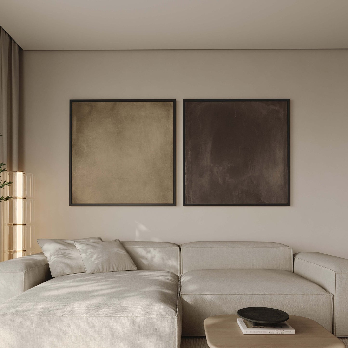 Still Earth Duo Square Framed Canvas Duo - AureousHome