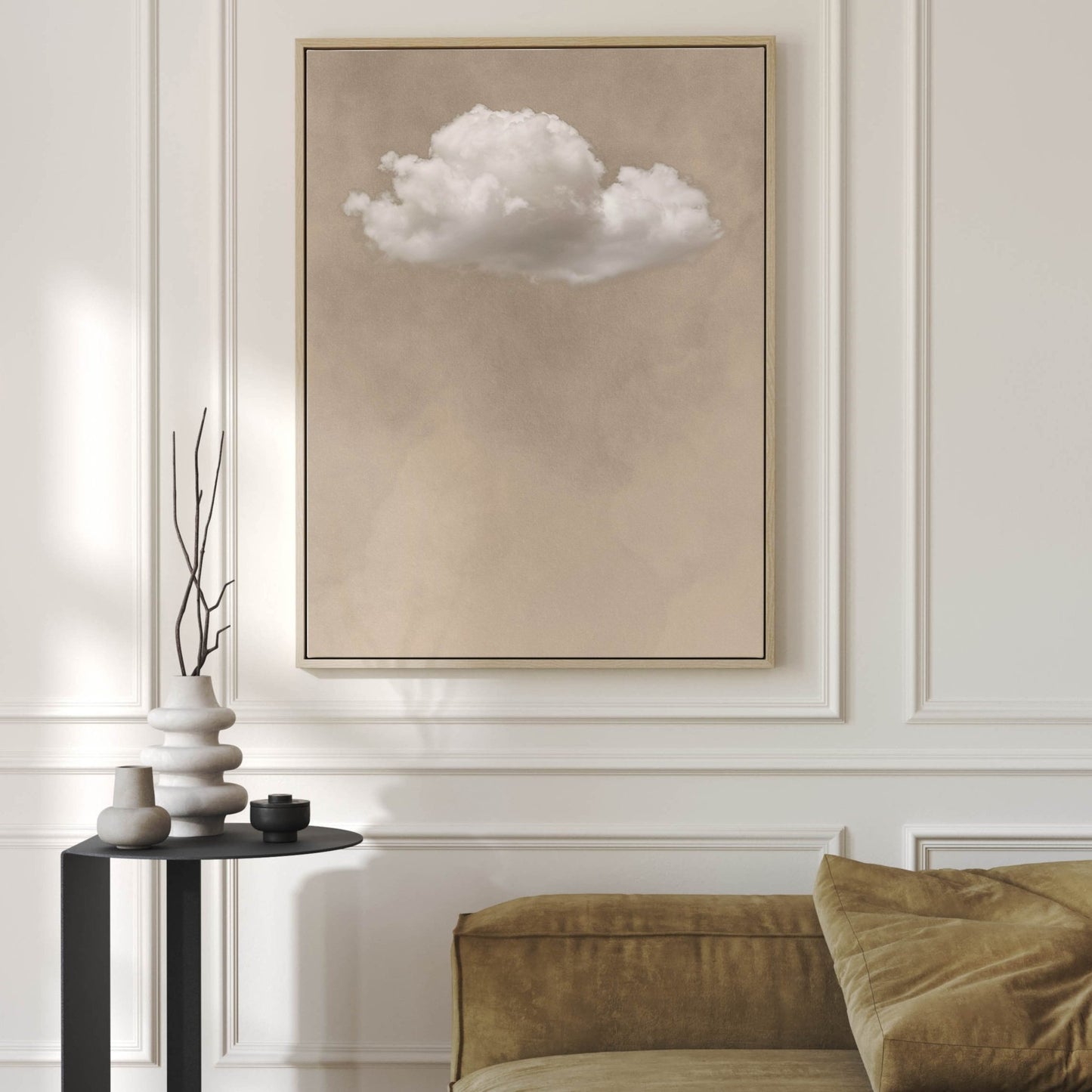 Storm cloud neutral framed canvas wall art by Aureous 