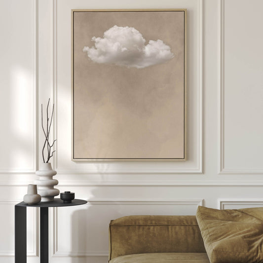 Storm Cloud Framed Canvas - Beige - AureousHome