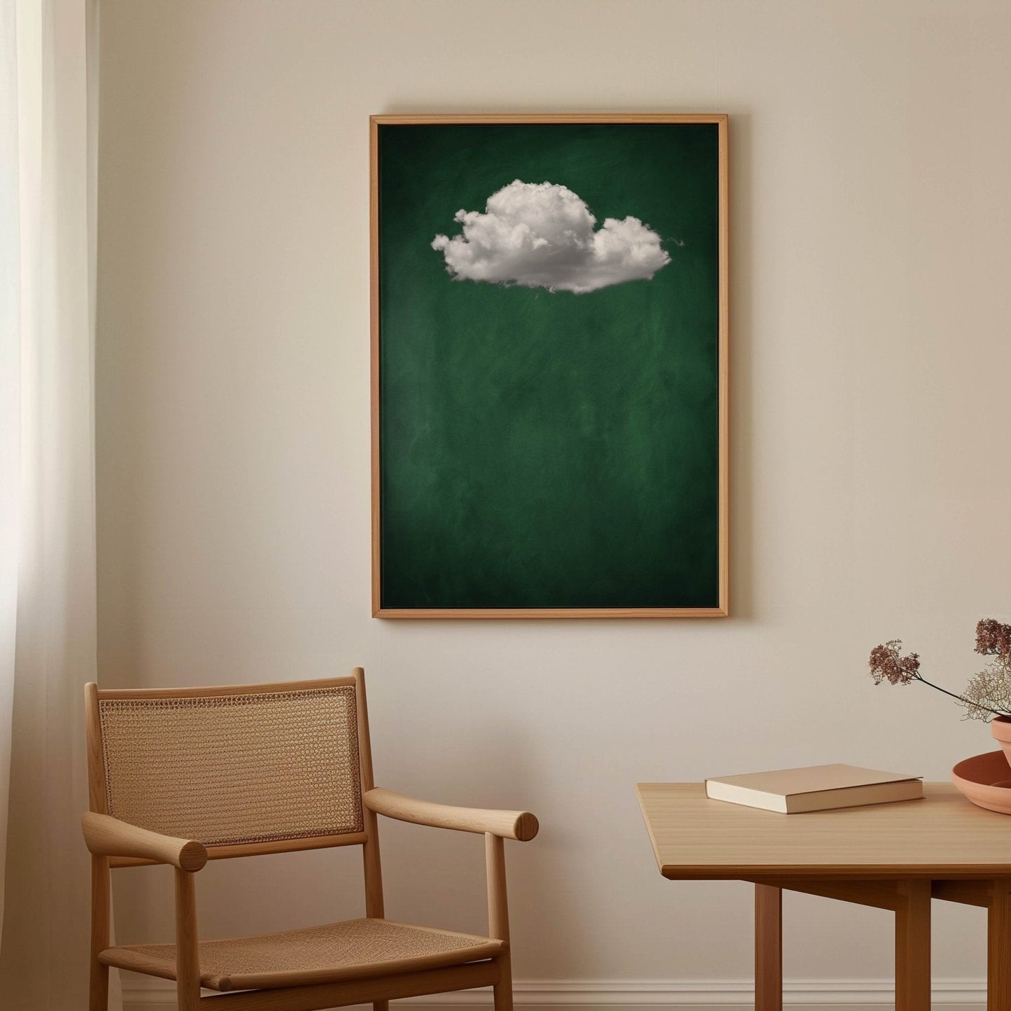 Storm Cloud Framed Canvas - Emerald - AureousHome