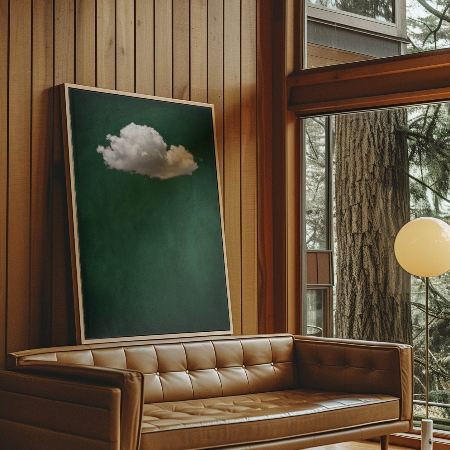 Storm Cloud Framed Canvas - Emerald - AureousHome