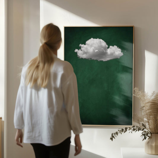Storm Cloud Framed Canvas - Emerald - AureousHome