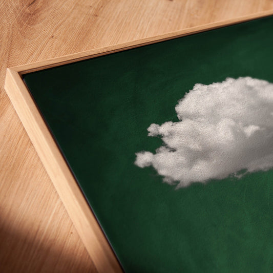 Storm Cloud Framed Canvas - Emerald - AureousHome