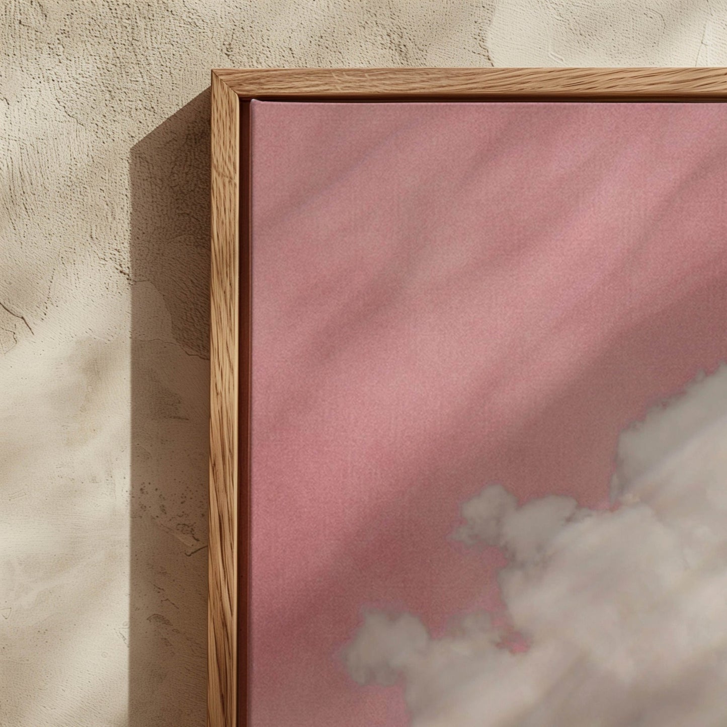 Storm Cloud Framed Canvas - Pink - AureousHome