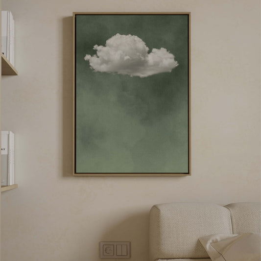 Storm Cloud Framed Canvas - Sage - AureousHome
