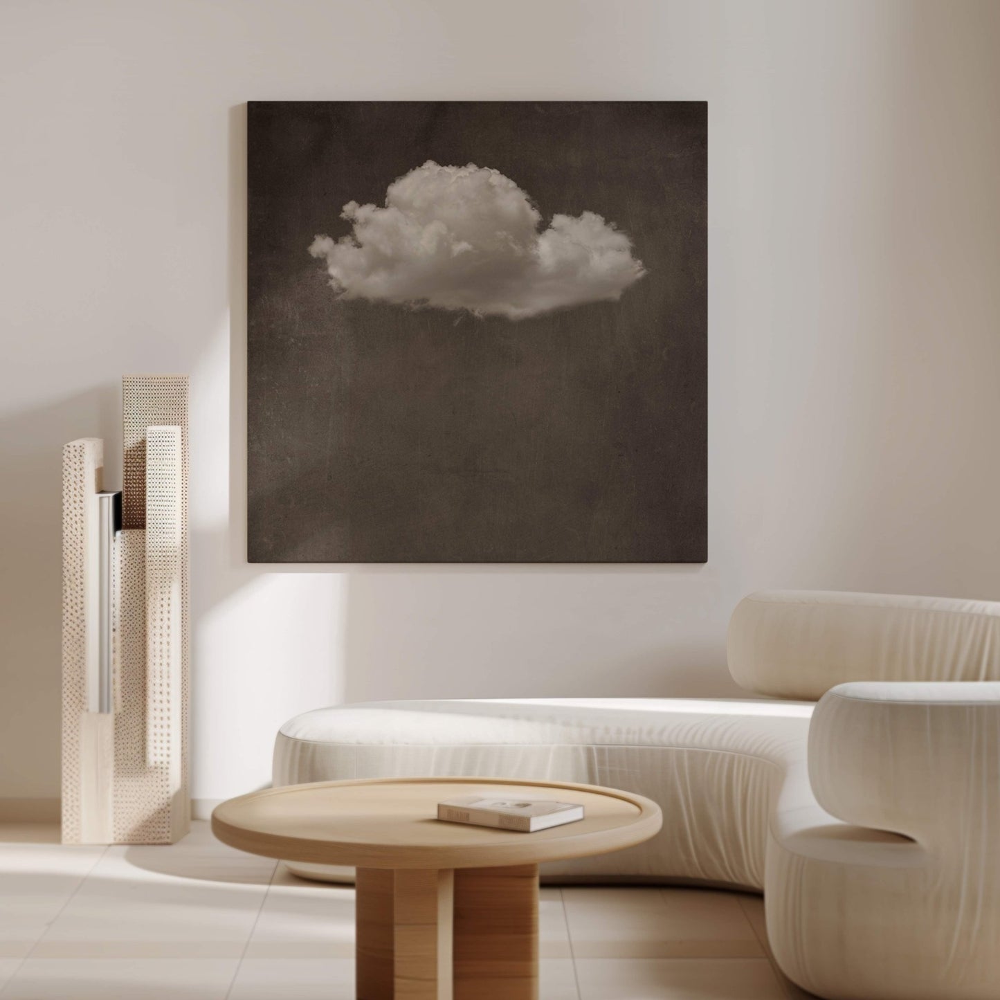 Storm Cloud Square Canvas - Brown - AureousHome