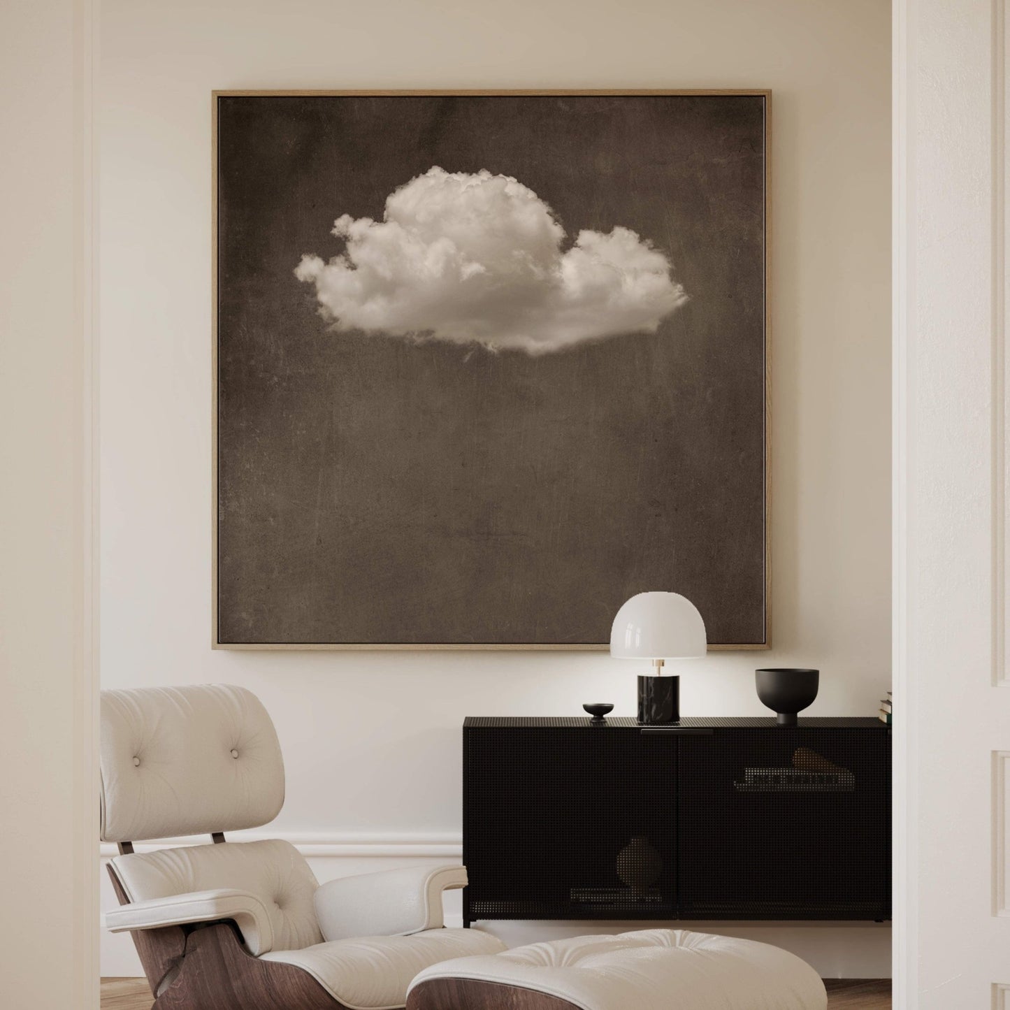 Storm Cloud Square Canvas - Brown - AureousHome