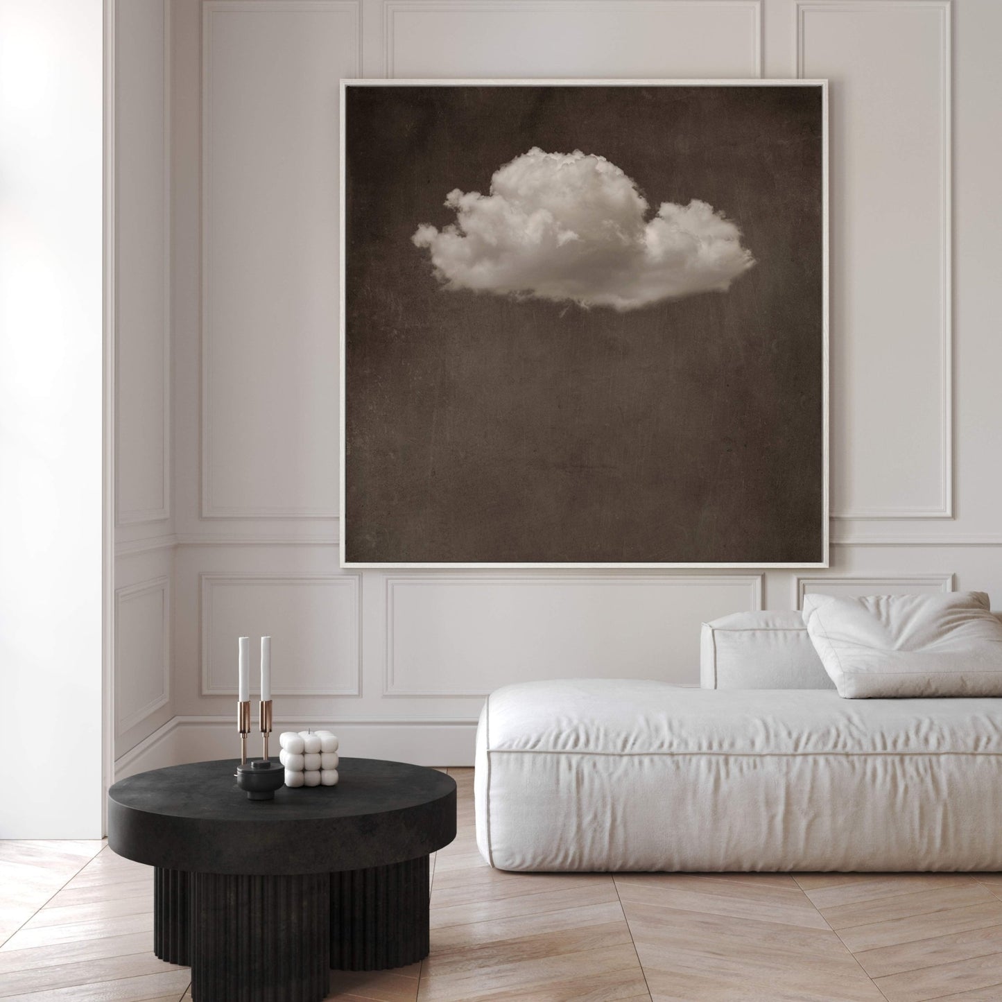 Storm Cloud Square Canvas - Brown - AureousHome