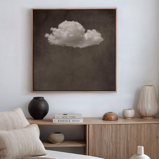 Storm Cloud Square Canvas - Brown - AureousHome