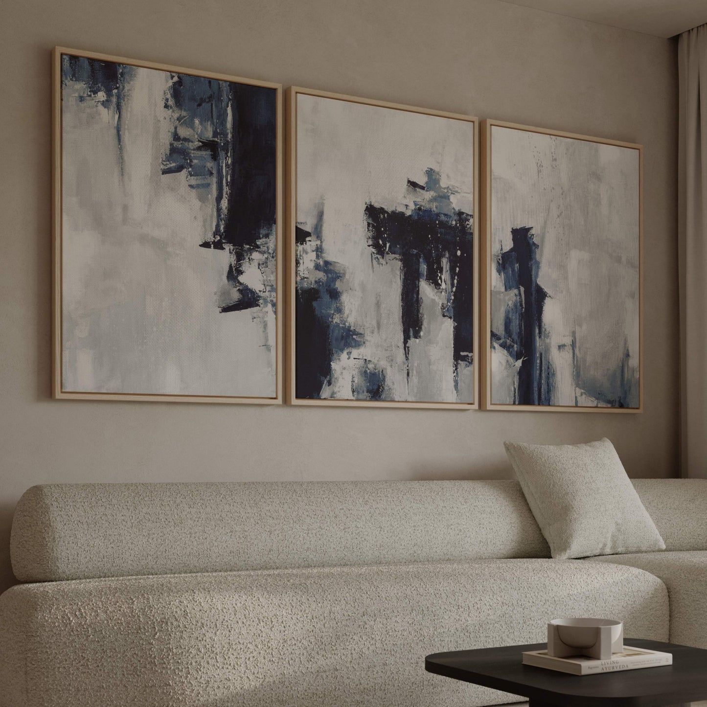 Storm Framed Canvas Trio - AureousHome