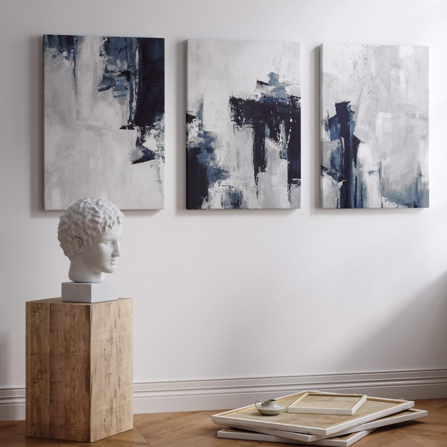 Storm Framed Canvas Trio - AureousHome