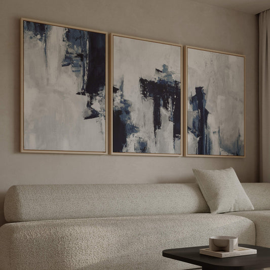 Storm Framed Canvas Trio - AureousHome