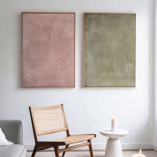 Strawberry Matcha Framed Canvas Duo - AureousHome