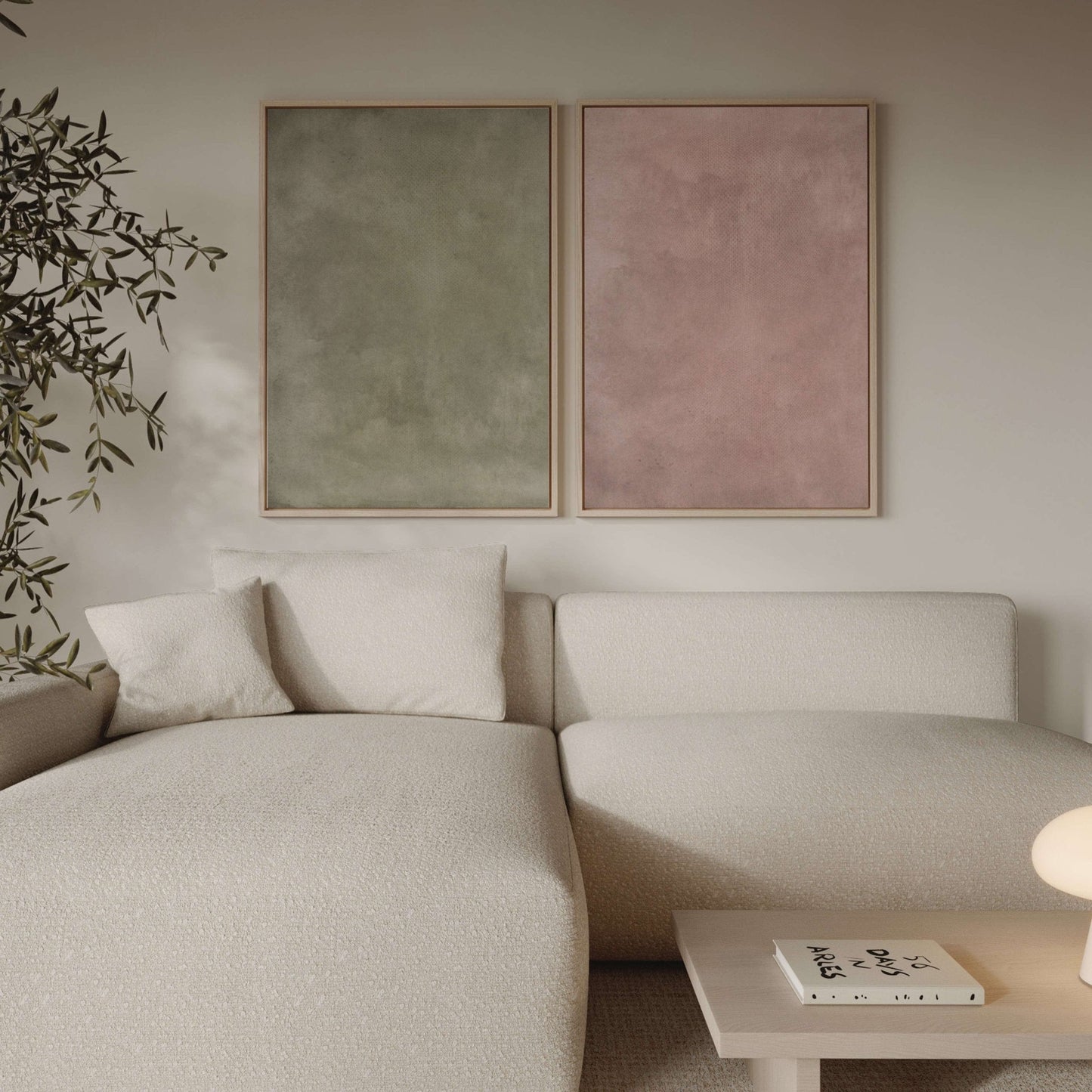 Strawberry Matcha Framed Canvas Duo - AureousHome