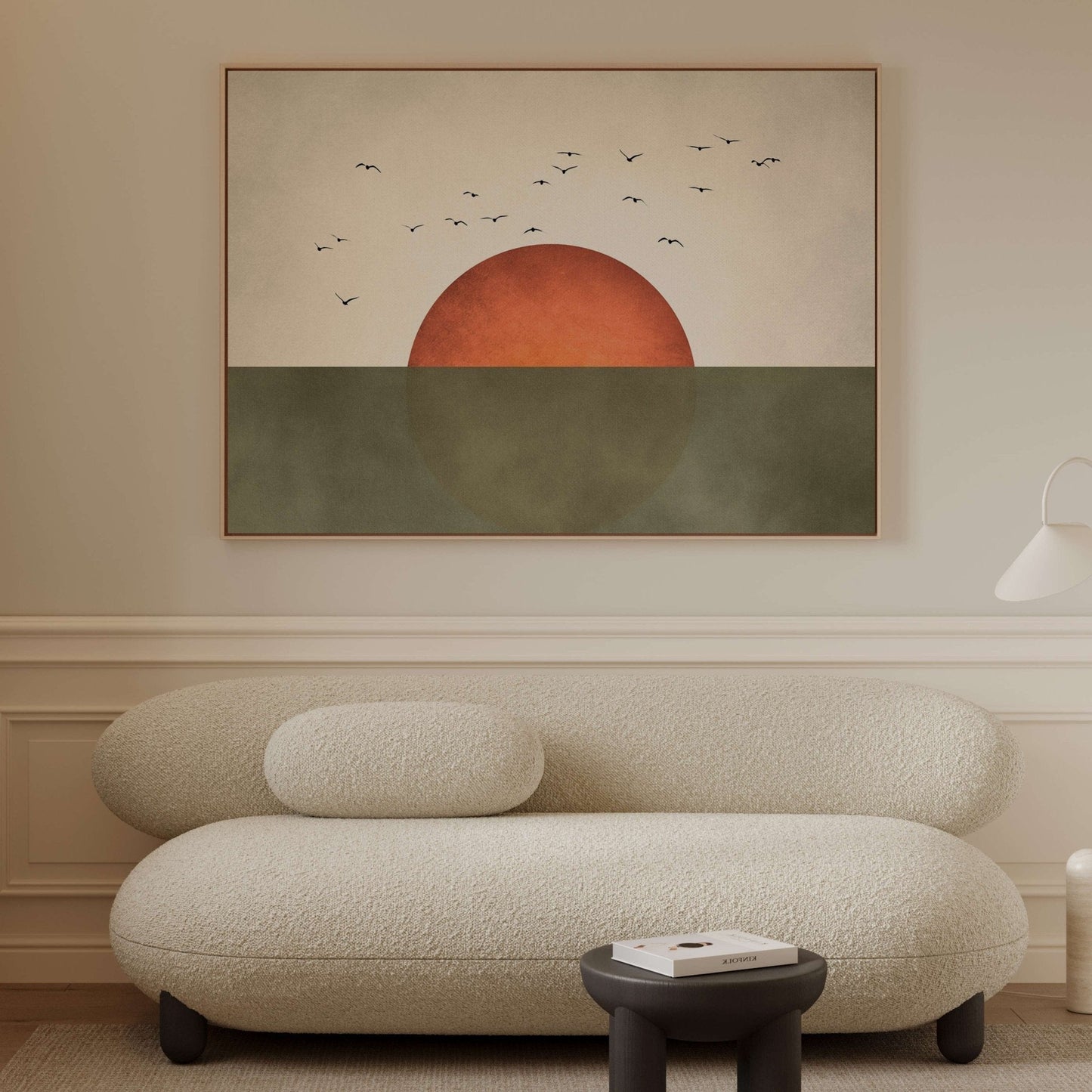 Sunrise Framed Canvas - Horizontal / Olive - AureousHome