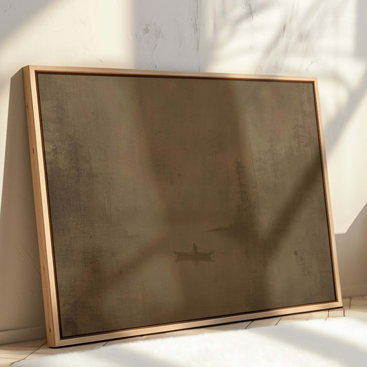 The Crossing Framed Canvas - Sepia / Horizontal - AureousHome