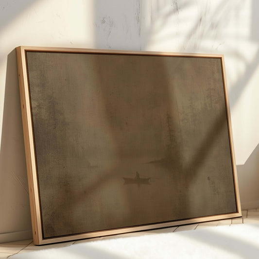 The Crossing Framed Canvas - Sepia / Horizontal - AureousHome