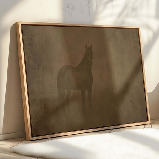 The Watcher Framed Canvas - Sepia / Horizontal - AureousHome