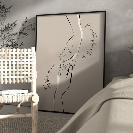 Beige Line Wall Art Print