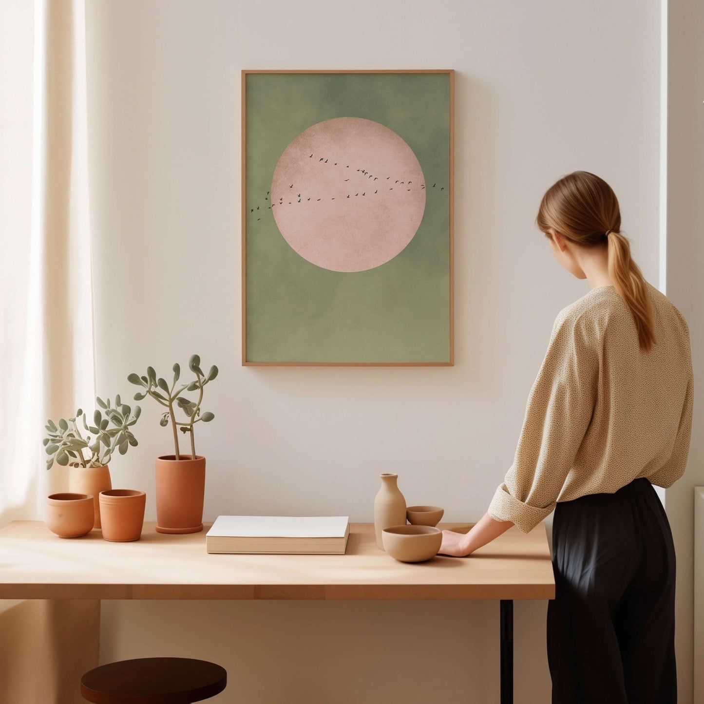 Tsuki - Sage / Blush - AureousHome