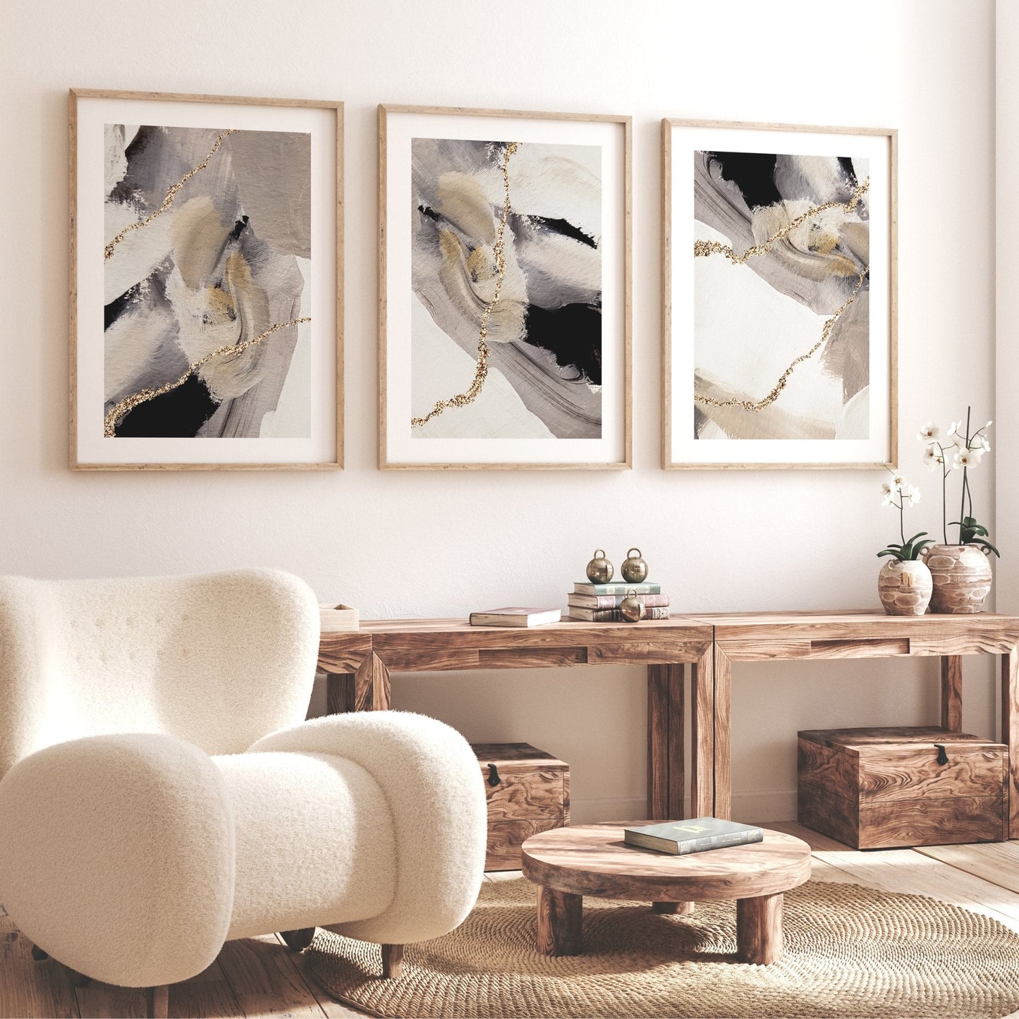 Wabi Sabi Trio - Gold / Taupe
