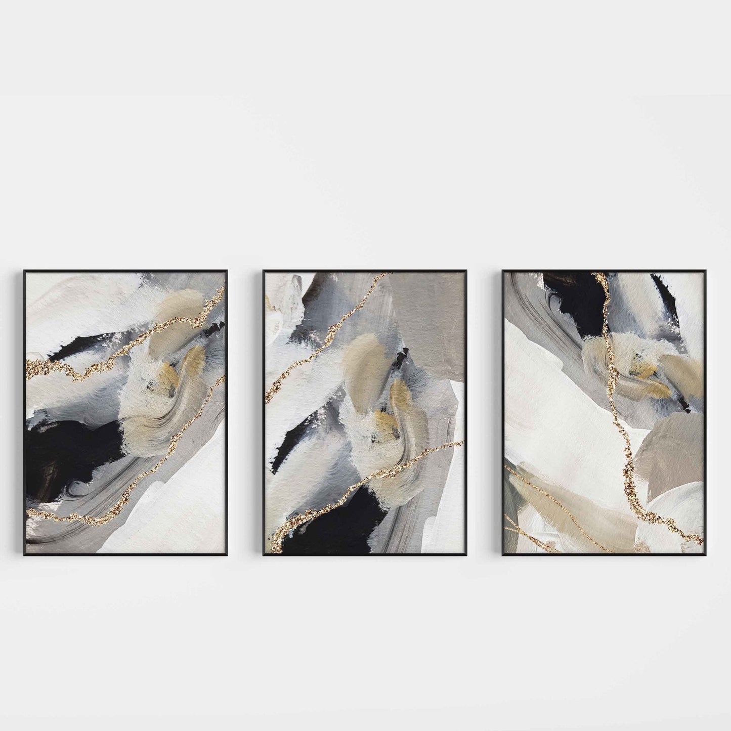 Wabi Sabi Trio - Grey / Gold - AureousHome