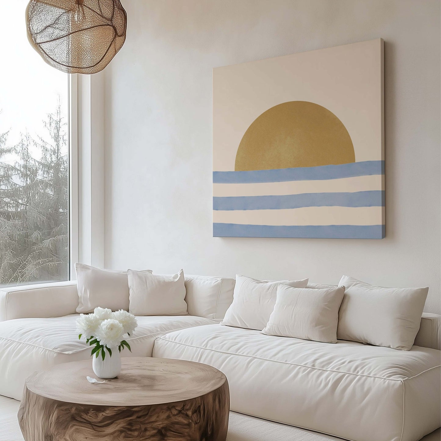 Waves Framed Canvas - AureousHome