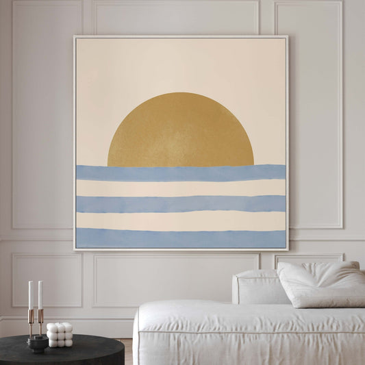 Waves Framed Canvas - AureousHome