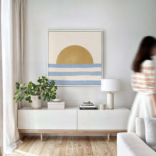 Waves Framed Canvas - AureousHome