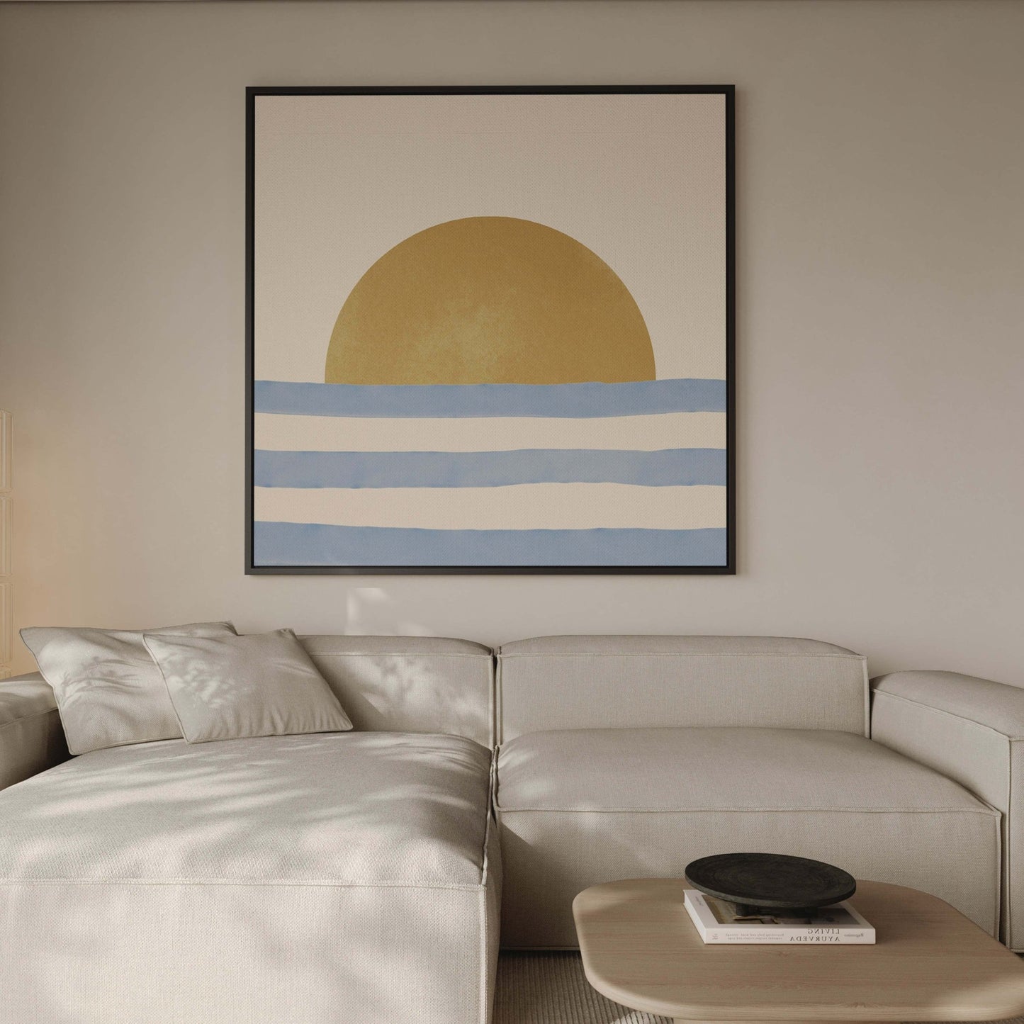 Waves Framed Canvas - AureousHome