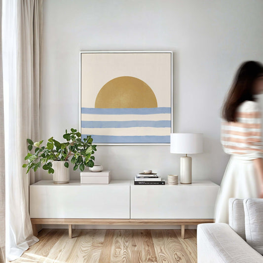 Waves Framed Canvas - AureousHome