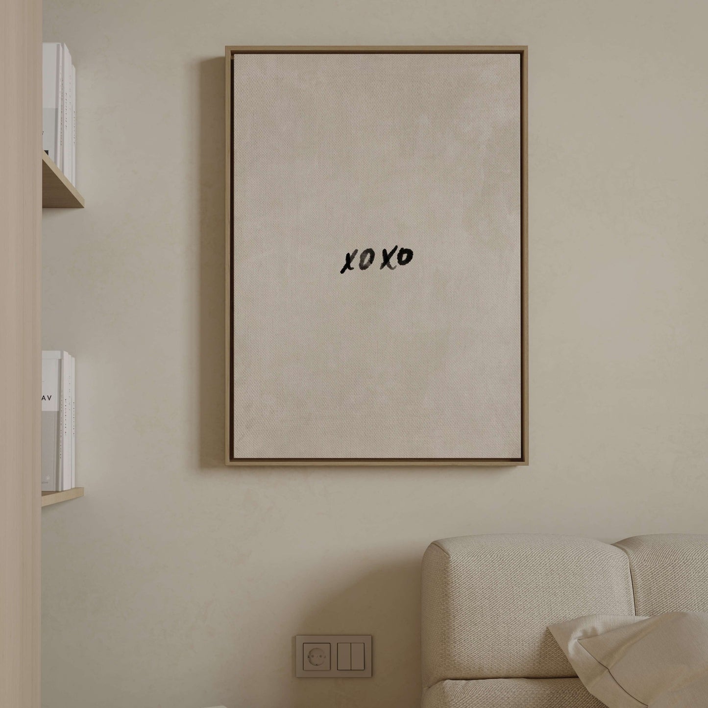 XOXO Framed Canvas - Neutral - AureousHome