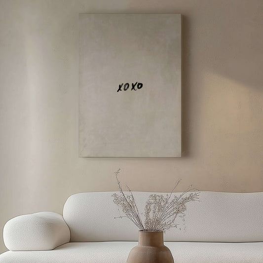 XOXO Framed Canvas - Neutral - AureousHome