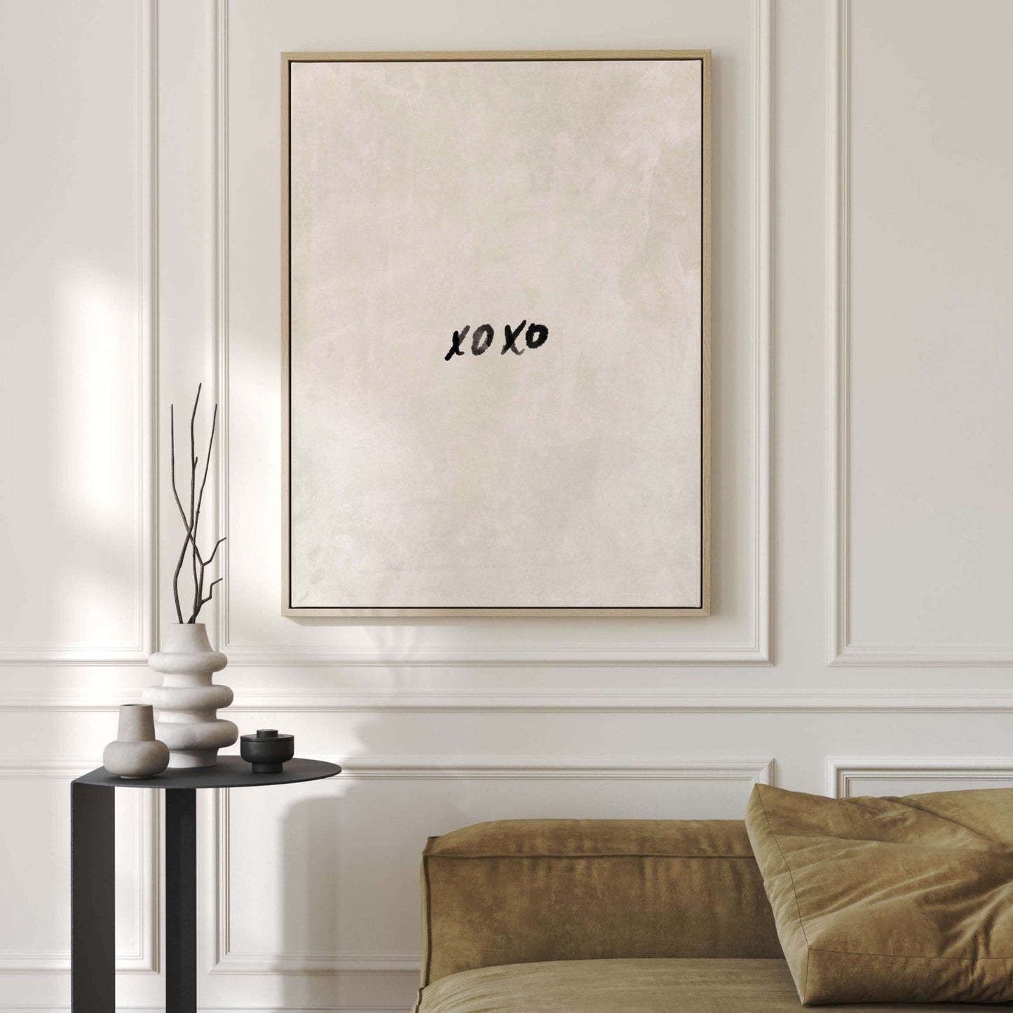 XOXO Framed Canvas - Neutral - AureousHome