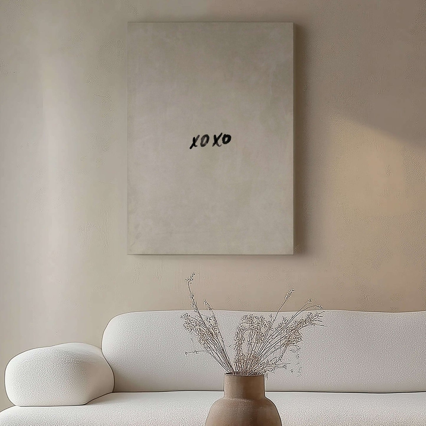 XOXO Framed Canvas - Neutral - AureousHome