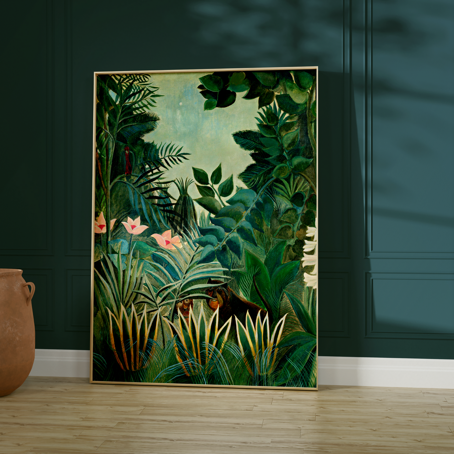 Henri Rousseau the equatorial jungle wall art print by Aureous