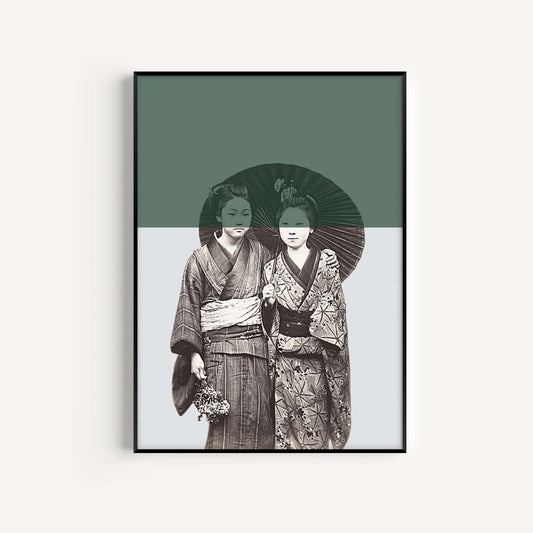 Green Geisha Wall Art Print