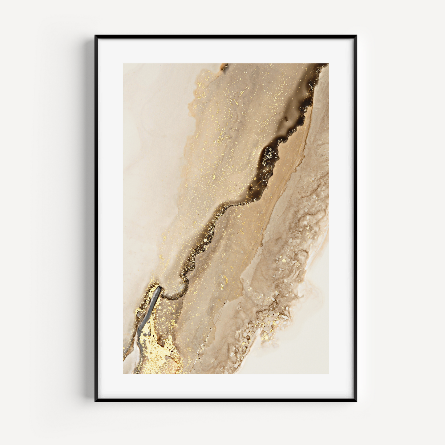 Gold Flash Abstract Wall Art Print