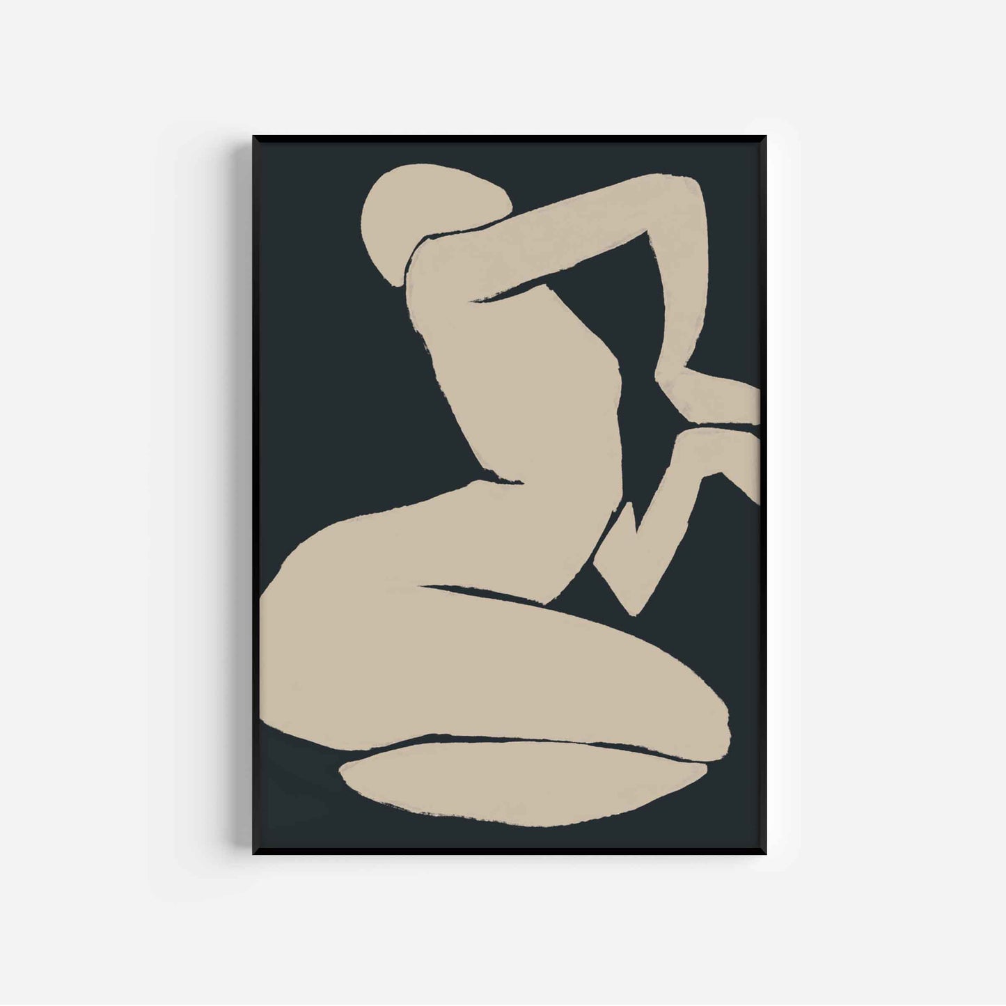 Black And Beige Dancer Wall Art Print