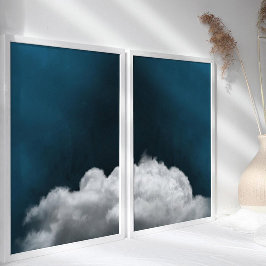 Sapphire Blue Wall Art Prints - Set Of 2