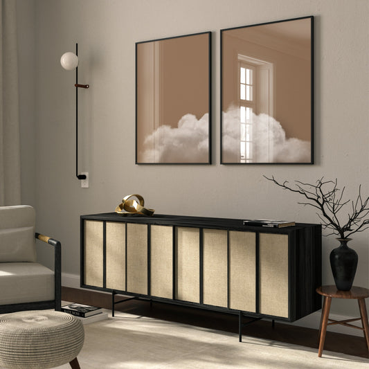 Terracotta Cloud Wall Art Prints - Set Of 2