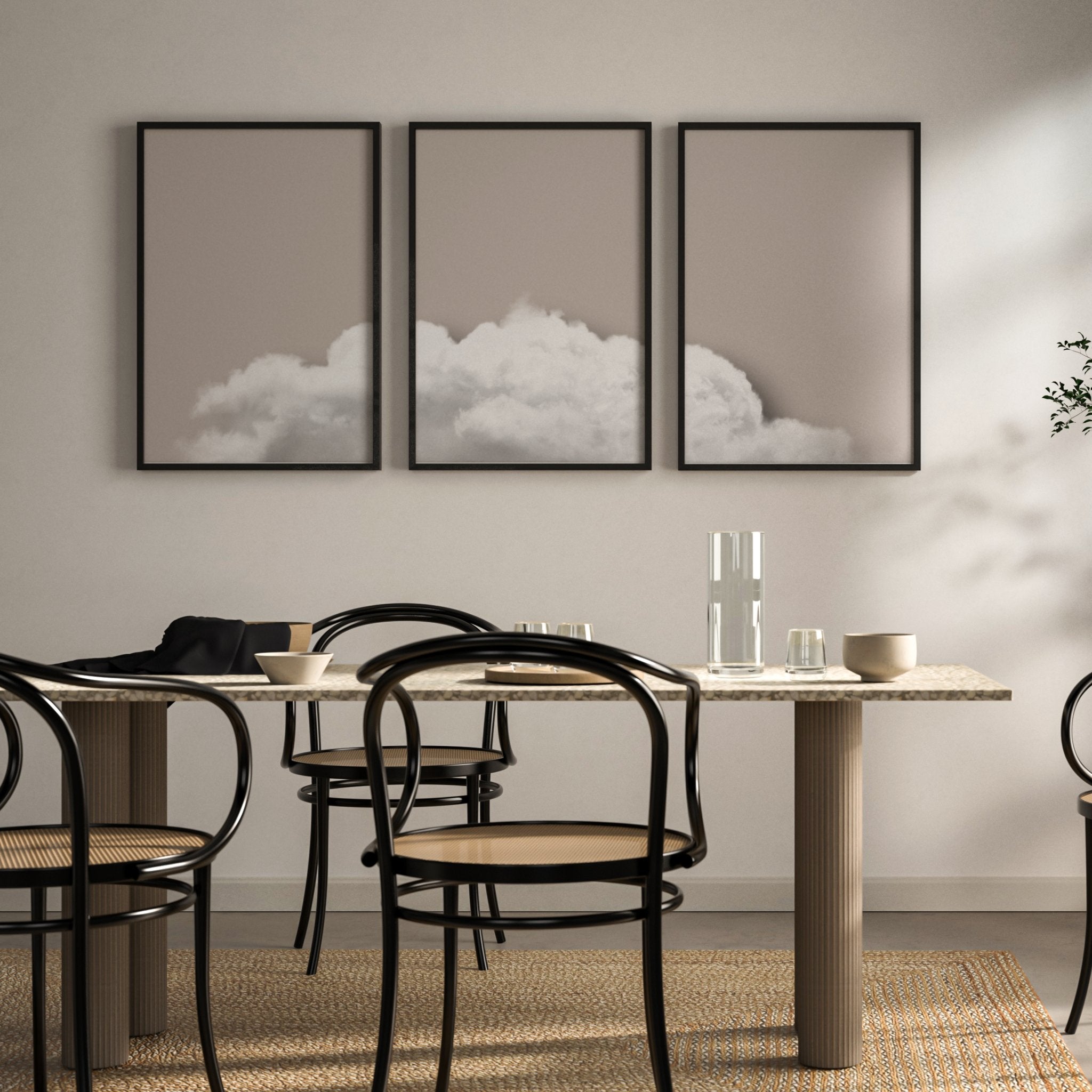 Rainbow Clouds - Trio・Glass Wall Art