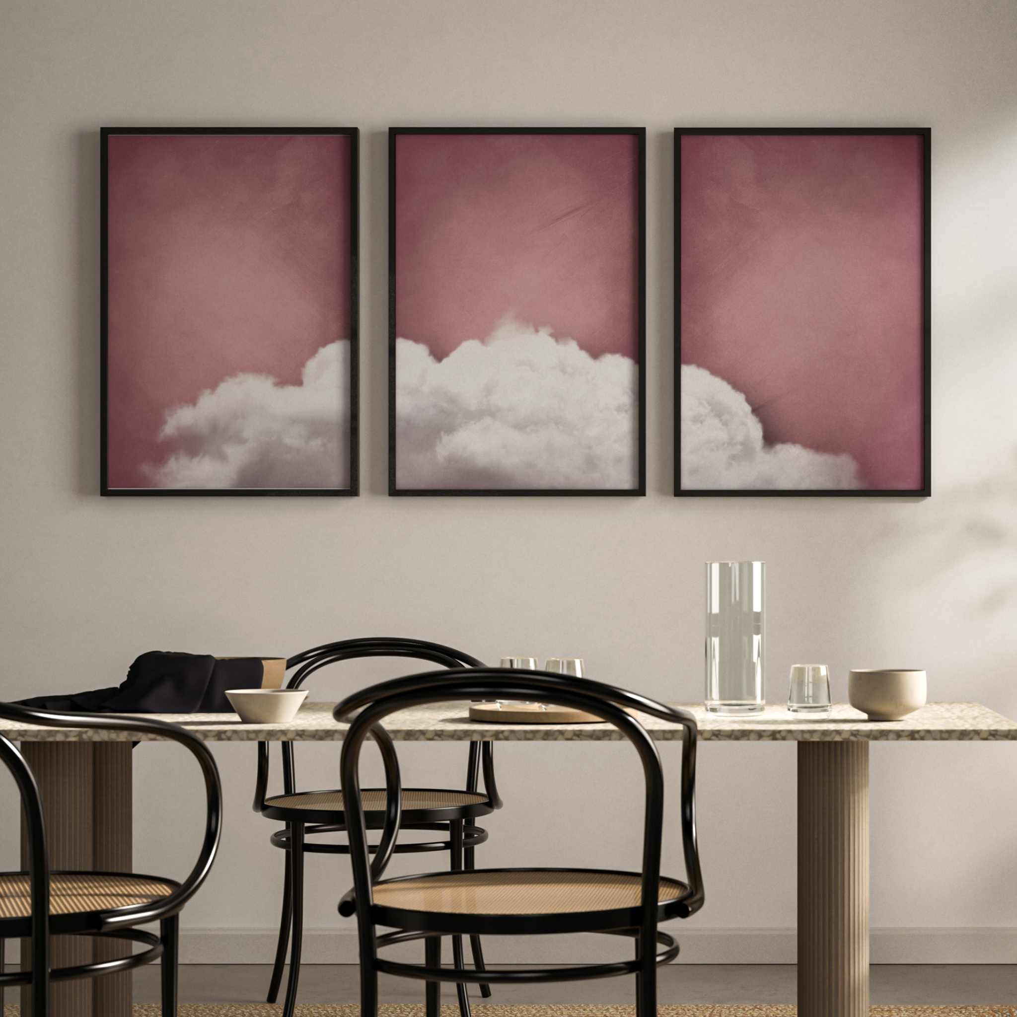 Trio of Cloud outlet Wall Decorations