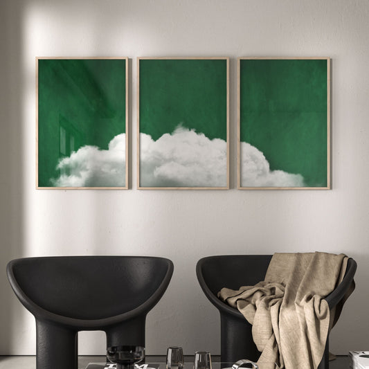 Above The Clouds Trio - Emerald - AureousHome