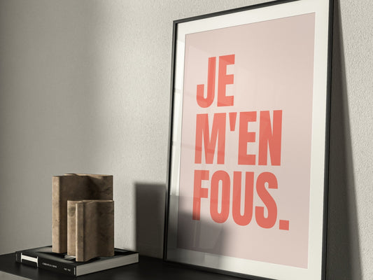 Pink French Text Wall Art Print