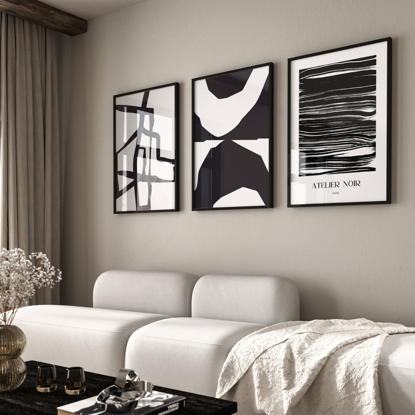 Atelier Noir Wall Art Prints - Set of 3