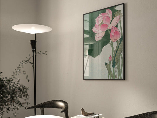 Blooming Lotus Flower Wall Art Print 