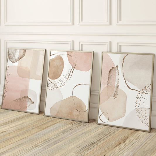 Blush Abstract Wall Art Prints