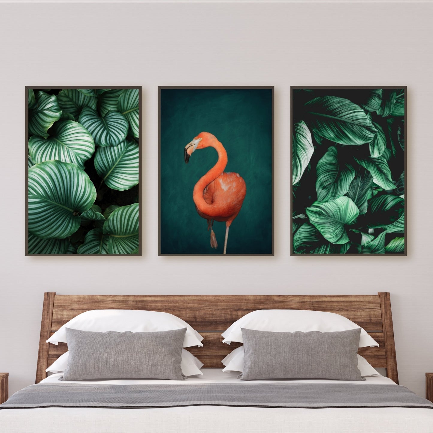 Botanical Flamingo Trio