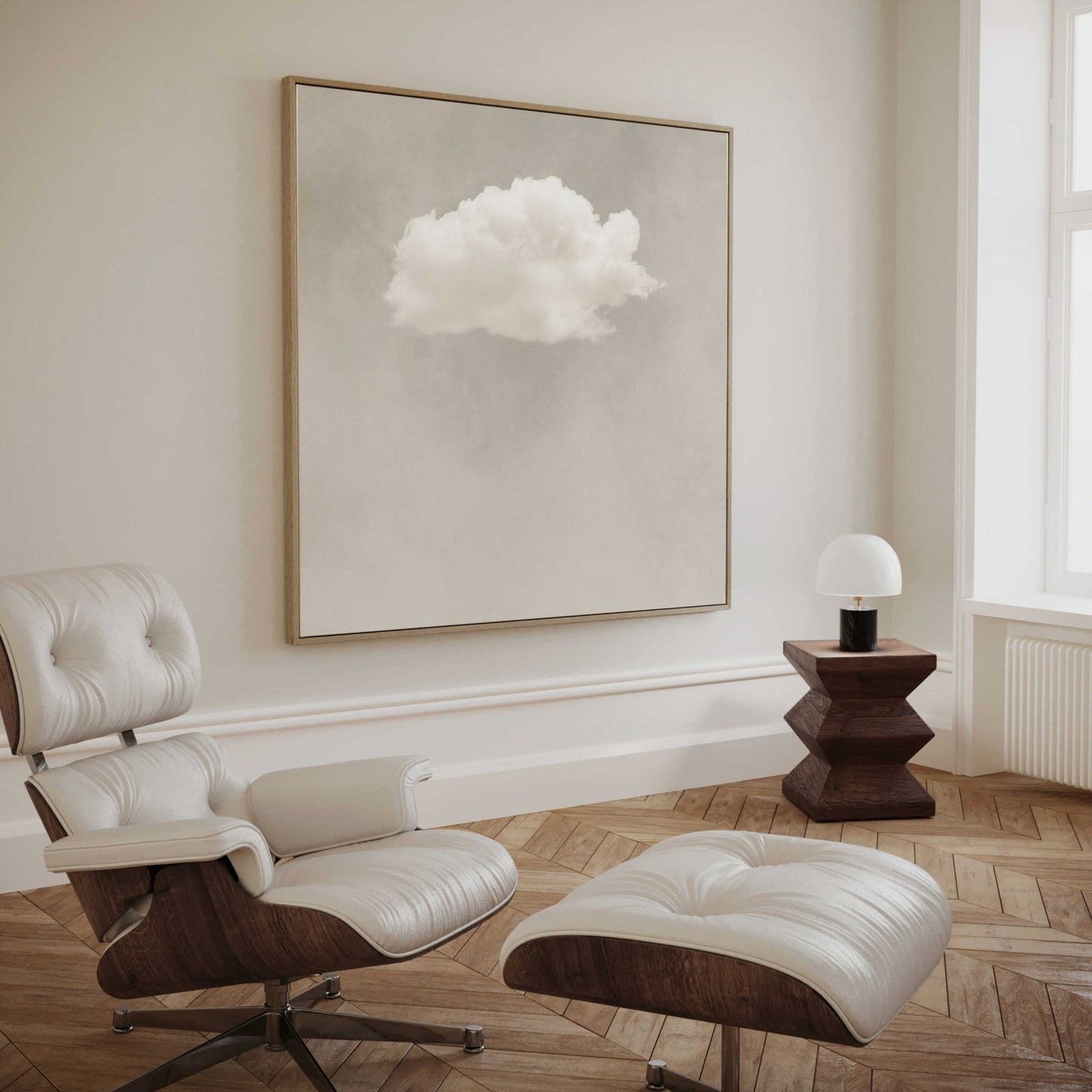 Neutral cloud canvas wall art print